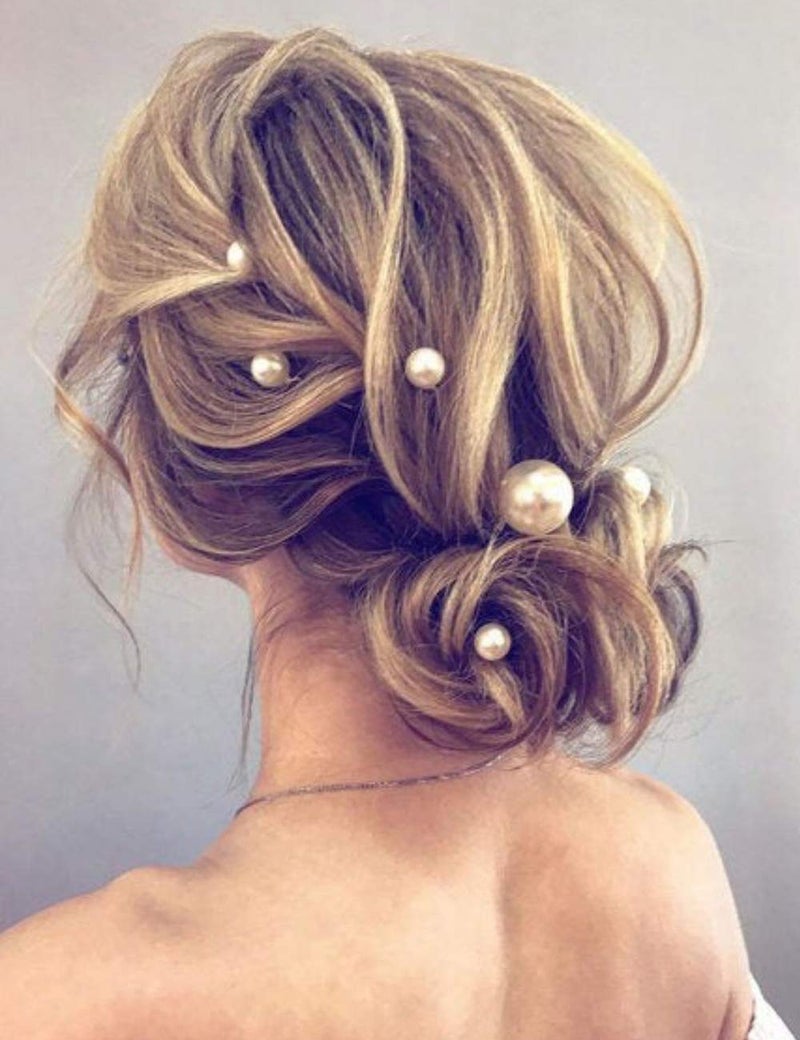 Aimimier Bridal Faux Pearl Hair Pins 10 Pcs Large Ivory Faux Pearl Bobby Pins Wedding Hair Piece Prom Party Festival Hair Accessories for Women and Girls (Ivory) - Image 1